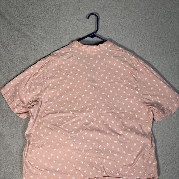 Love By Gap 2 Piece Pajama Set Women Size XXL Blush Pink Palm Tree AOP Tropical - Picture 12 of 16